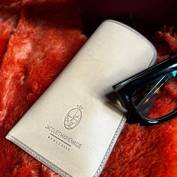 Jacques Marie Mage Men’s Black Thick-Rimmed Glasses with tortoiseshell arms - Picture 5 of 16